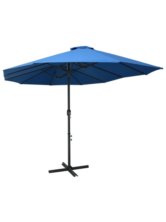 Zahradní slunečník s hliníkovou tyčí 460 x 270 cm modrý