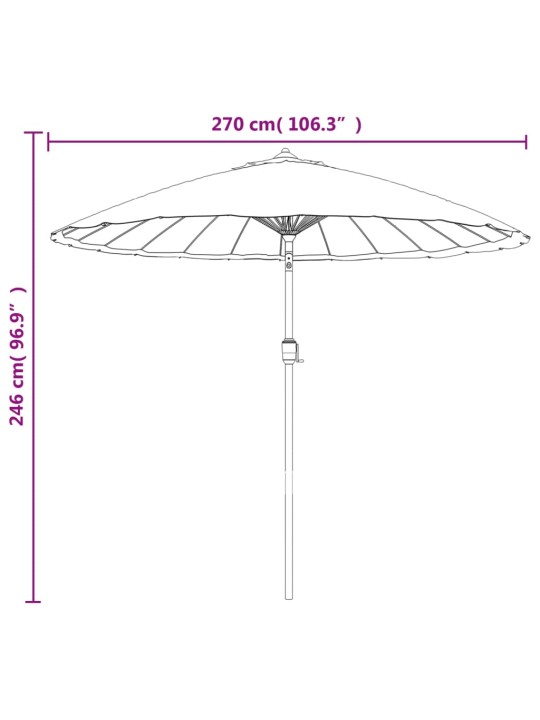 Zahradní slunečník s hliníkovou tyčí 270 cm zelený