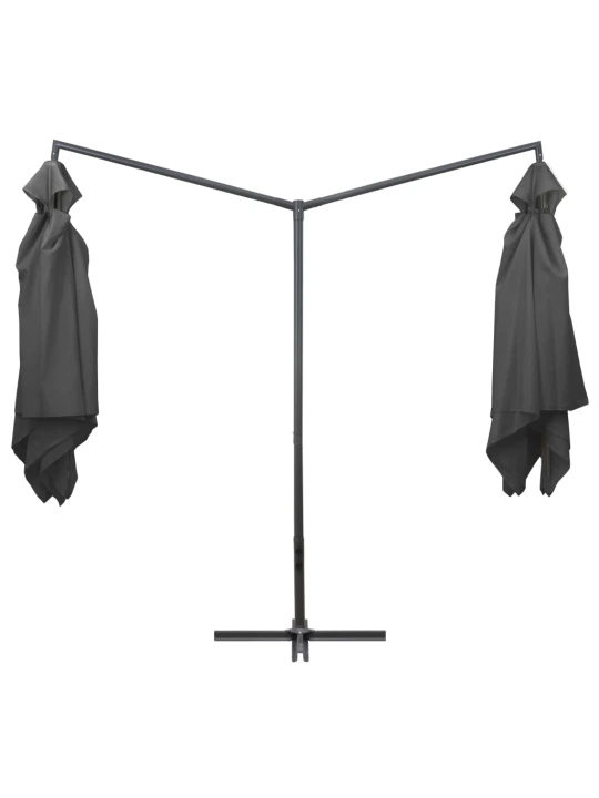Dvojitý slunečník s ocelovou tyčí 250 x 250 cm antracitový