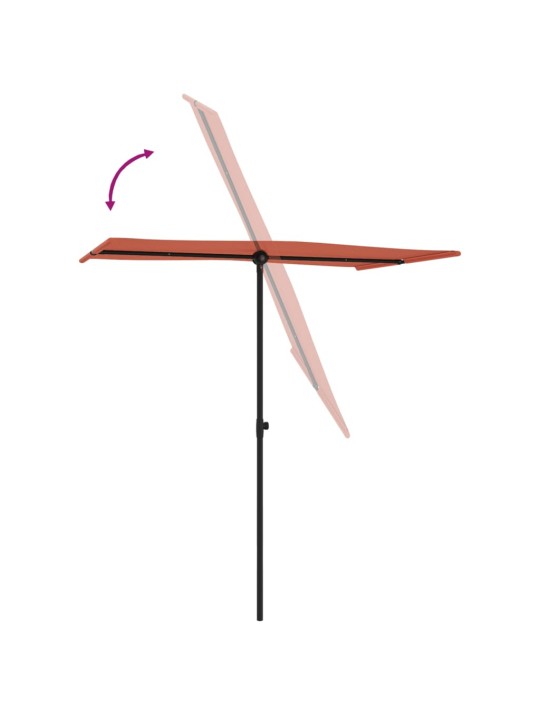 Zahradní slunečník s hliníkovou tyčí 180 x 110 cm terakotový