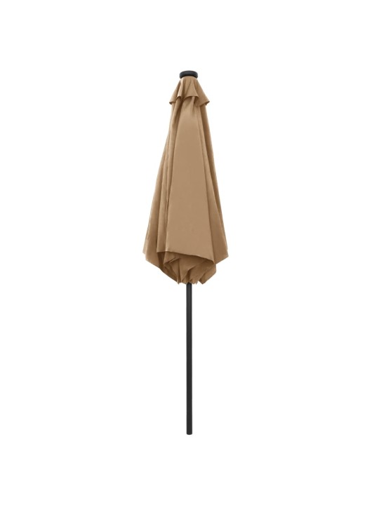 Zahradní slunečník s LED a hliníkovou tyčí 270 cm taupe