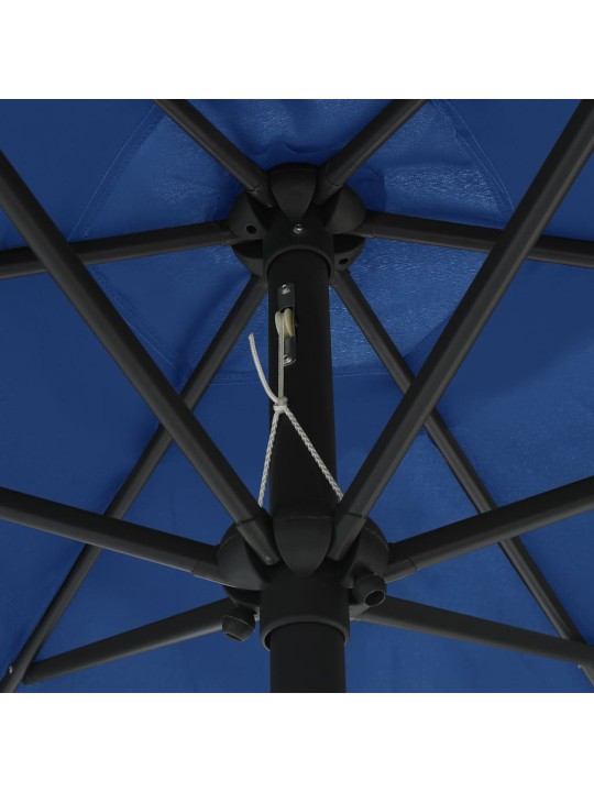 Zahradní slunečník s LED a hliníkovou tyčí 270 cm azurově modrý