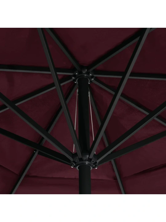 Zahradní slunečník s hliníkovou tyčí 600 cm bordó