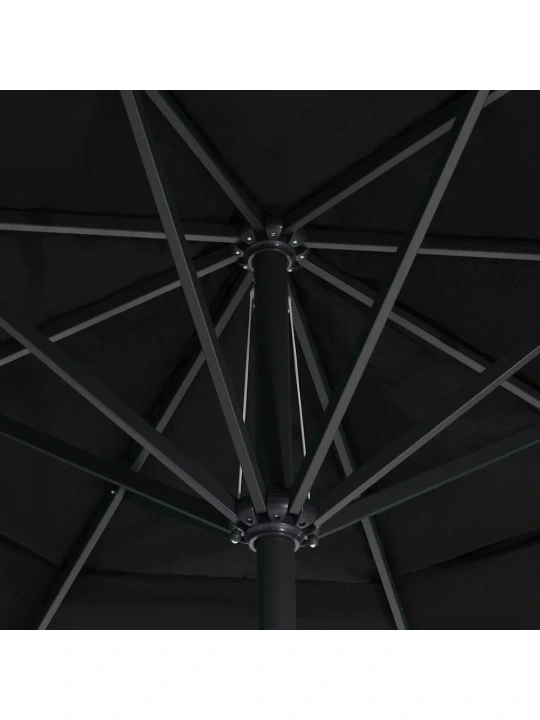 Zahradní slunečník s hliníkovou tyčí 600 cm černý