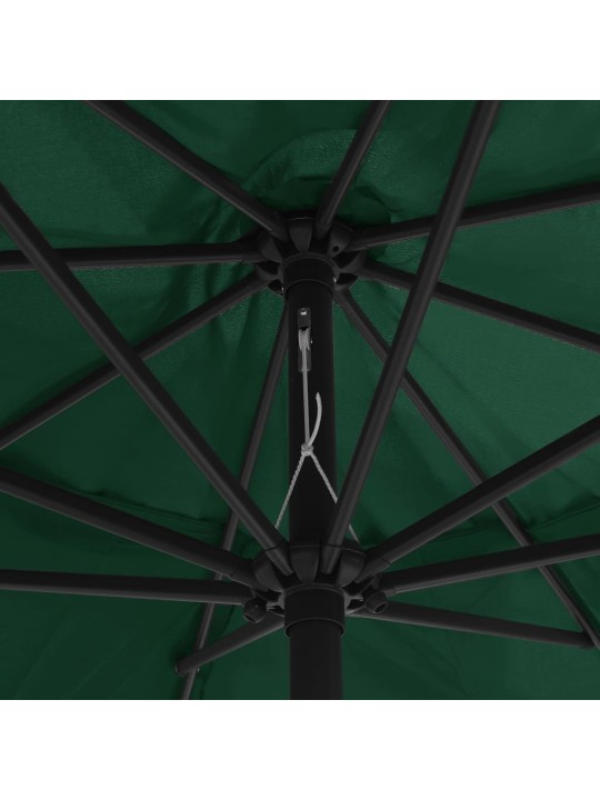 Zahradní slunečník s kovovou tyčí 390 cm zelený