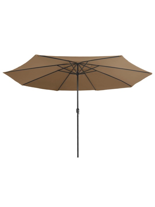 Zahradní slunečník s kovovou tyčí 390 cm taupe