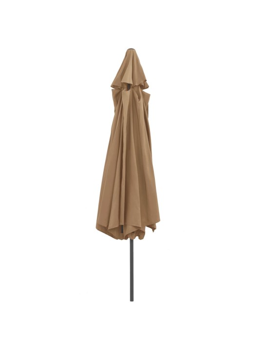 Zahradní slunečník s kovovou tyčí 390 cm taupe