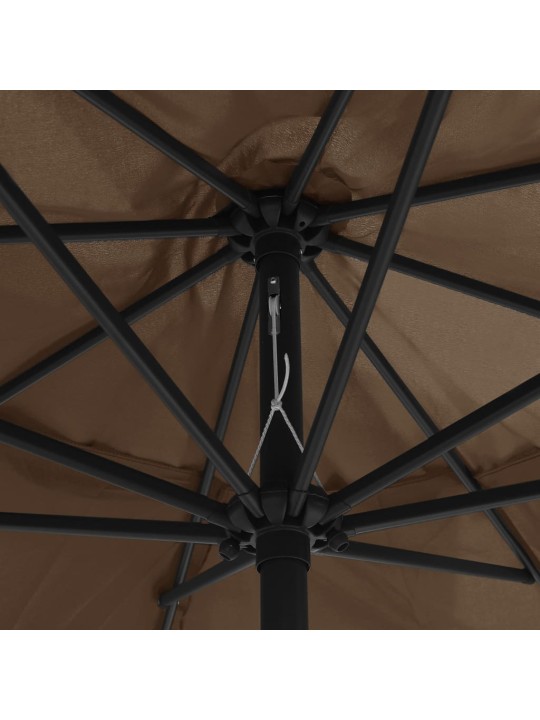 Zahradní slunečník s kovovou tyčí 390 cm taupe