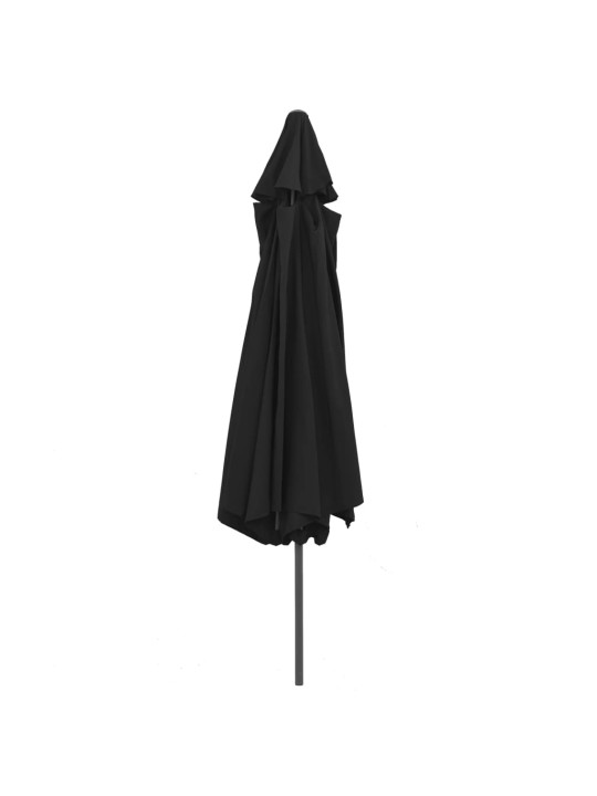 Zahradní slunečník s kovovou tyčí 390 cm černý