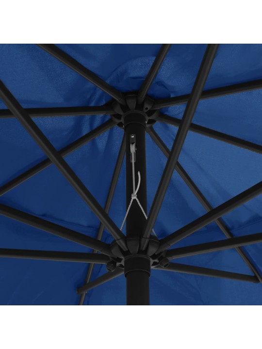 Zahradní slunečník s kovovou tyčí 390 cm azurově modrý