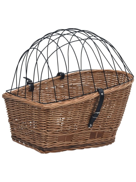 Koš na zadní kolo s krytem 55 x 31 x 36 cm přírodní vrba