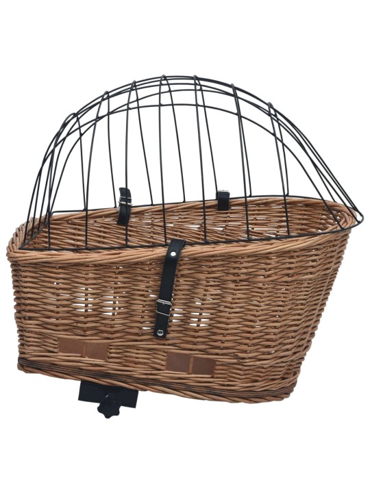 Koš na zadní kolo s krytem 55 x 31 x 36 cm přírodní vrba