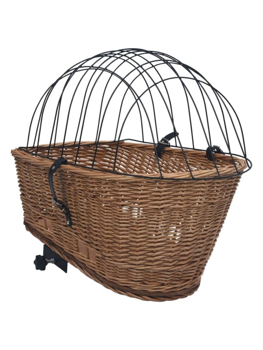 Koš na zadní kolo s krytem 55 x 31 x 36 cm přírodní vrba