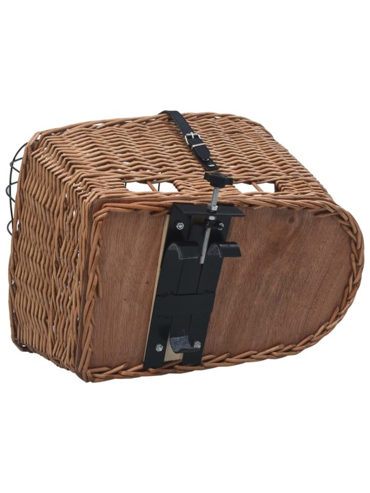 Koš na zadní kolo s krytem 55 x 31 x 36 cm přírodní vrba