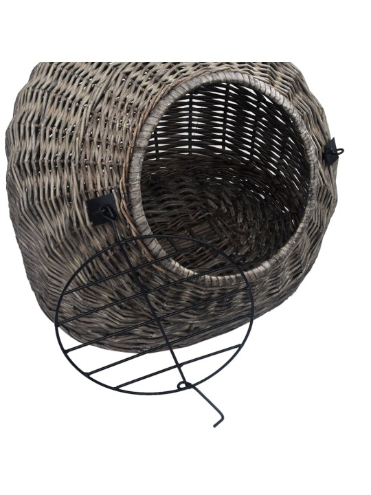 Přepravka pro kočku šedá 50 x 42 x 40 cm přírodní vrba
