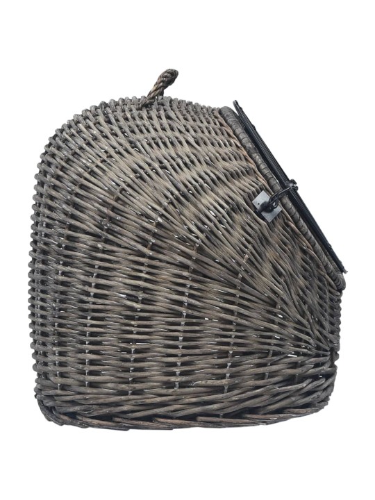 Přepravka pro kočku šedá 60 x 45 x 45 cm přírodní vrba