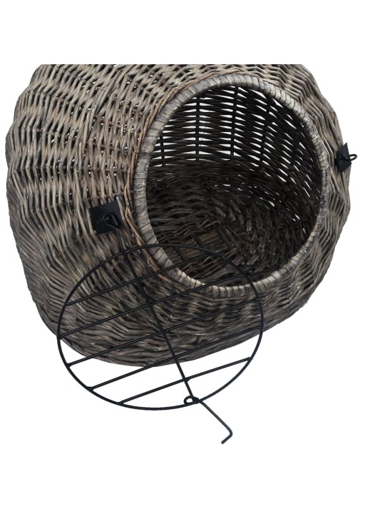 Přepravka pro kočku šedá 60 x 45 x 45 cm přírodní vrba