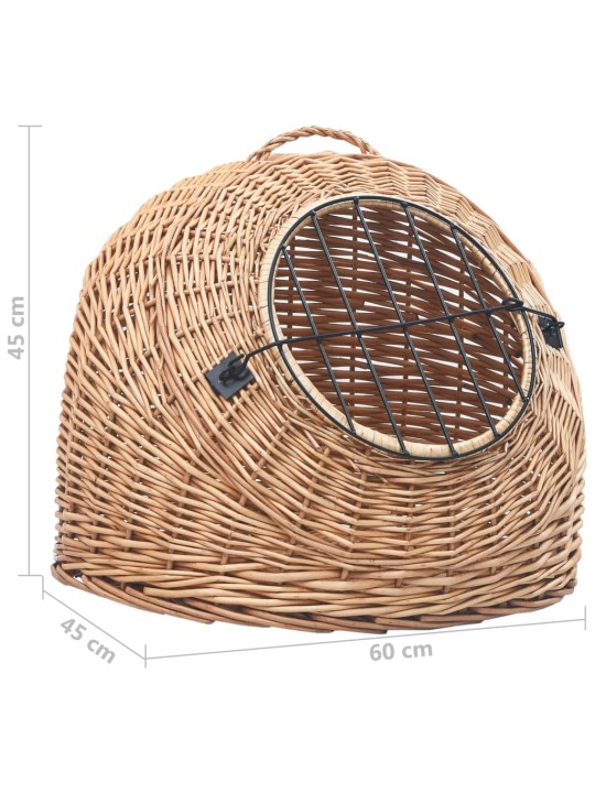 Přepravka pro kočku 60 x 45 x 45 cm přírodní vrba