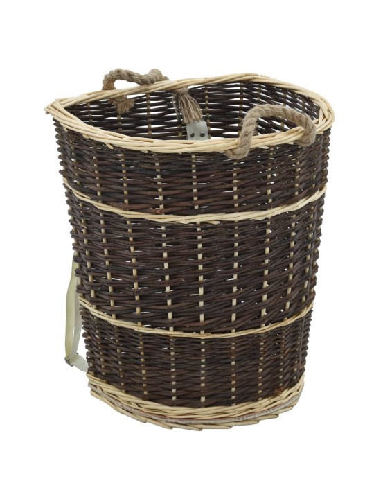 Nůše na dřevo s popruhy 44,5 x 37 x 50 cm přírodní vrba