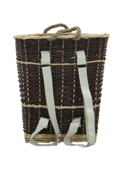 Nůše na dřevo s popruhy 44,5 x 37 x 50 cm přírodní vrba