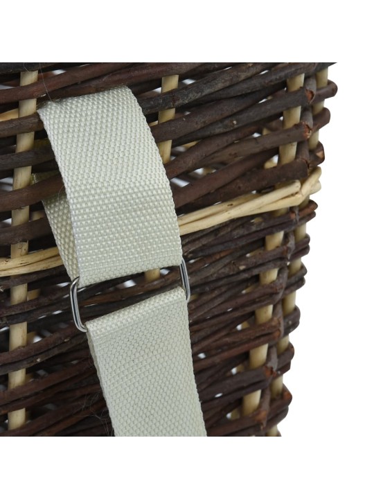 Nůše na dřevo s popruhy 44,5 x 37 x 50 cm přírodní vrba