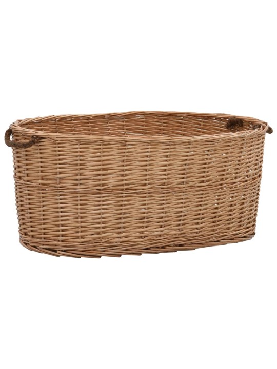 Koš na dřevo s držadly 78 x 54 x 34 cm přírodní vrba