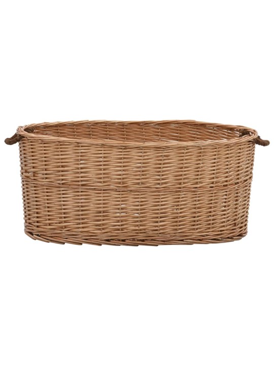 Koš na dřevo s držadly 78 x 54 x 34 cm přírodní vrba