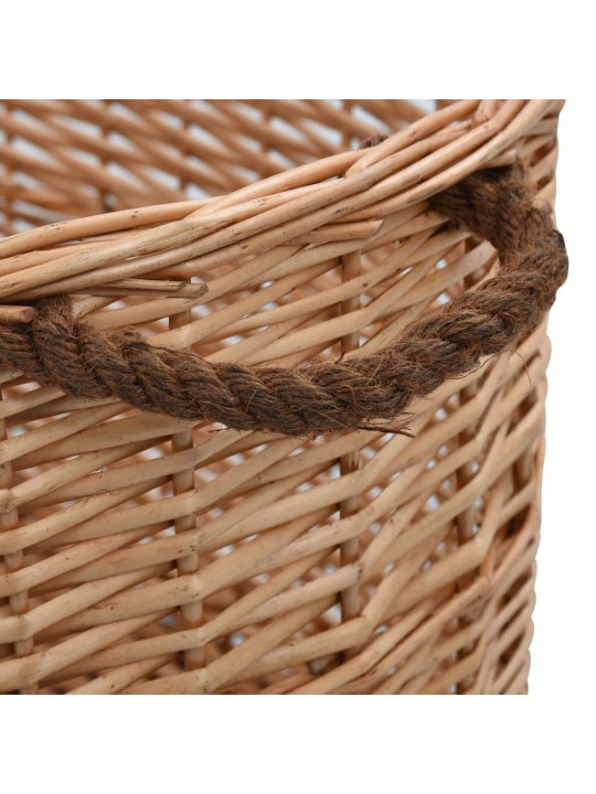 Koš na dřevo s držadly 78 x 54 x 34 cm přírodní vrba