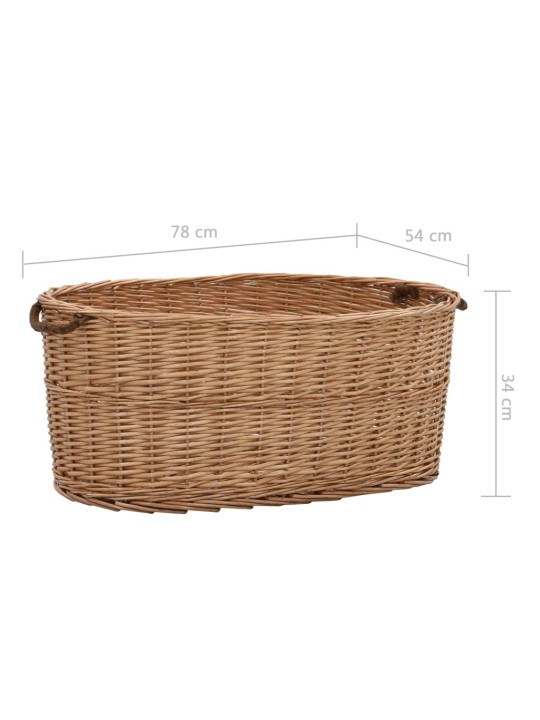 Koš na dřevo s držadly 78 x 54 x 34 cm přírodní vrba