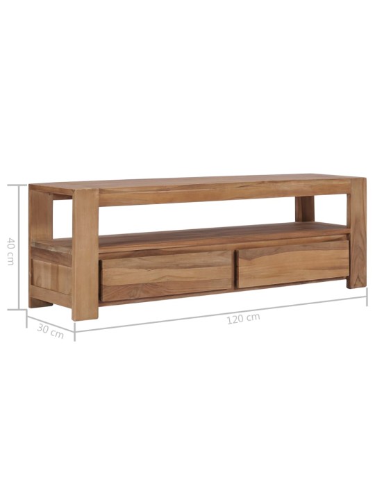 TV stolek 120 x 30 x 40 cm masivní teakové dřevo