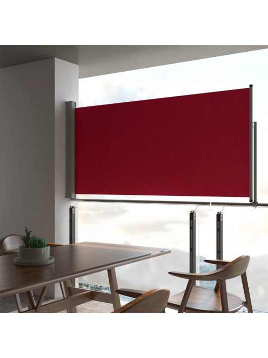 Zatahovací boční markýza / zástěna na terasu 120x300 cm červená