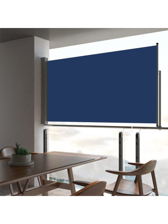 Zatahovací boční markýza / zástěna na terasu 160 x 300 cm modrá