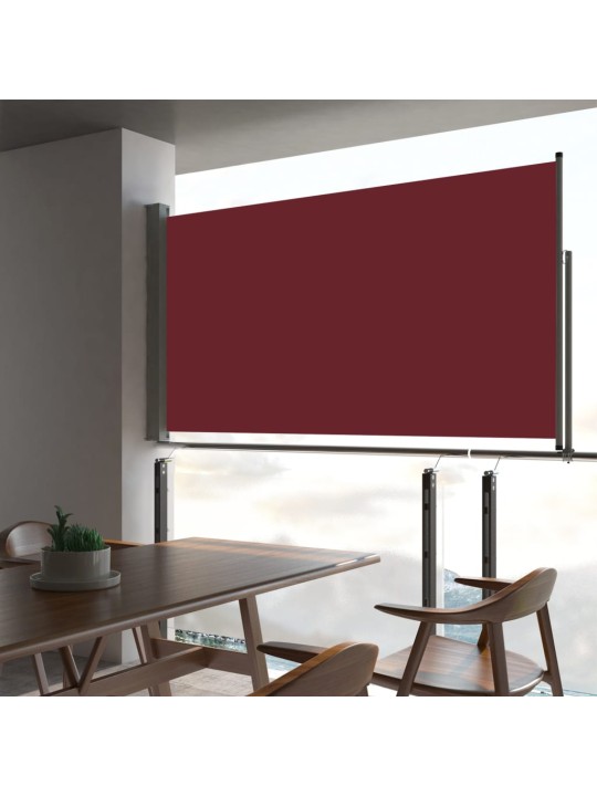 Zatahovací boční markýza / zástěna na terasu 160x300 cm červená