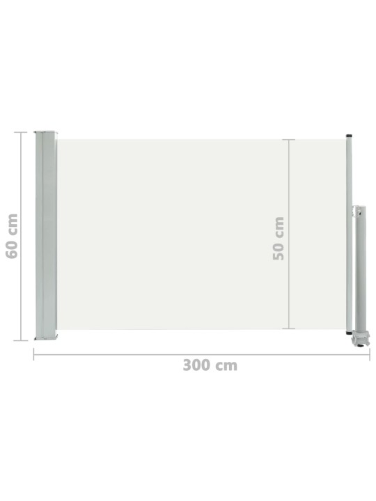 Zatahovací boční markýza / zástěna na terasu 60x300 cm krémová