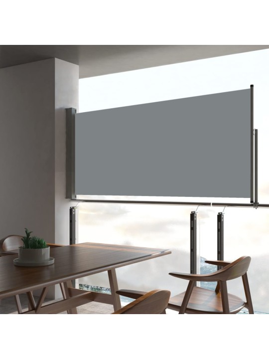 Zatahovací boční markýza / zástěna na terasu 60 x 300 cm šedá