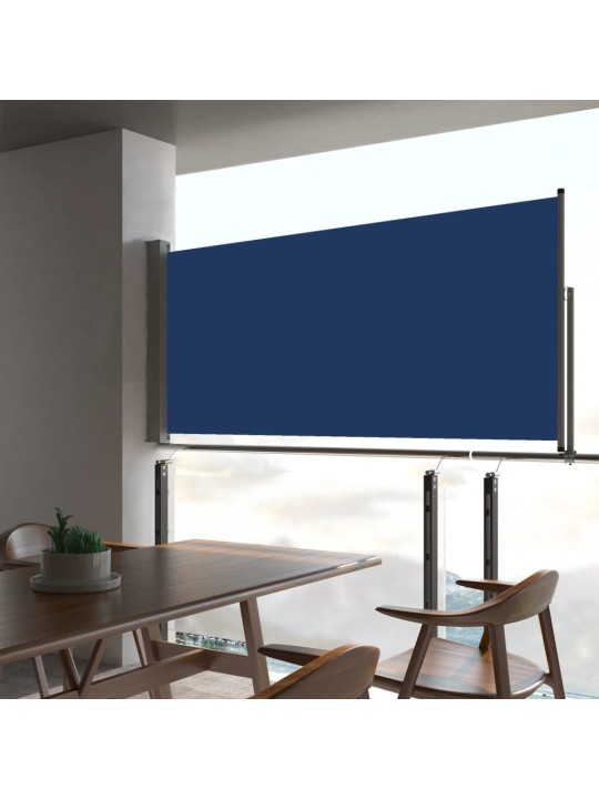 Zatahovací boční markýza / zástěna na terasu 60 x 300 cm modrá