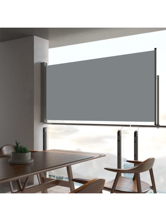 Zatahovací boční markýza / zástěna na terasu 80 x 300 cm šedá