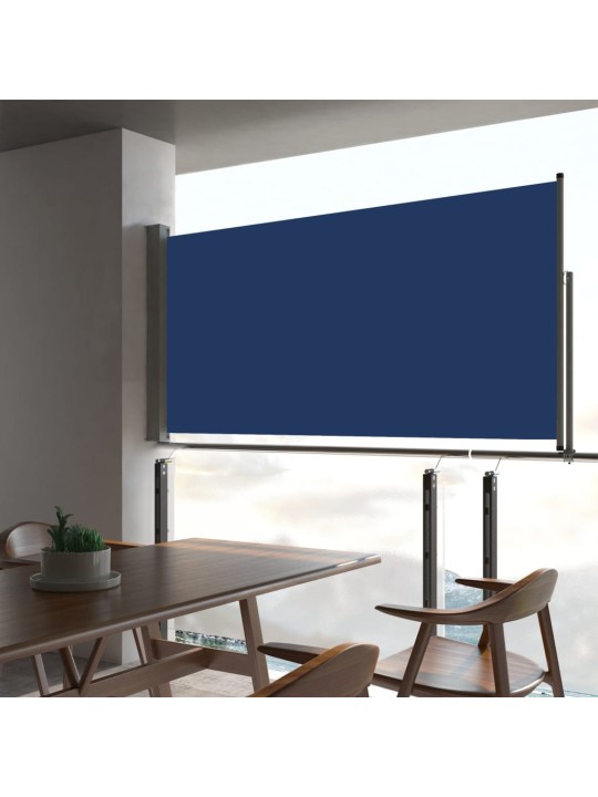 Zatahovací boční markýza / zástěna na terasu 80 x 300 cm modrá