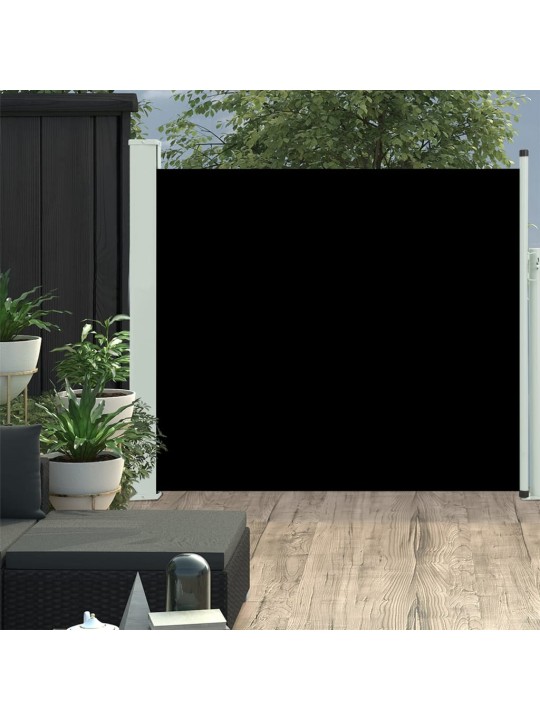 Zatahovací boční markýza / zástěna na terasu 100 x 300 cm černá