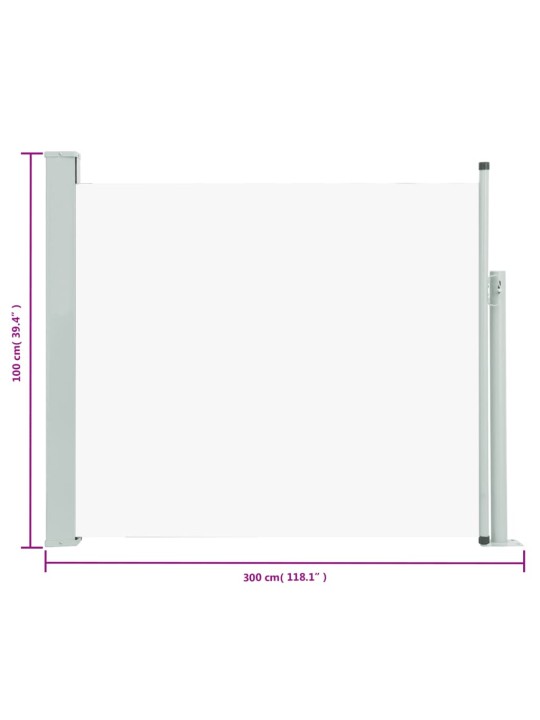 Zatahovací boční markýza/zástěna na terasu 100 x 300 cm krémová