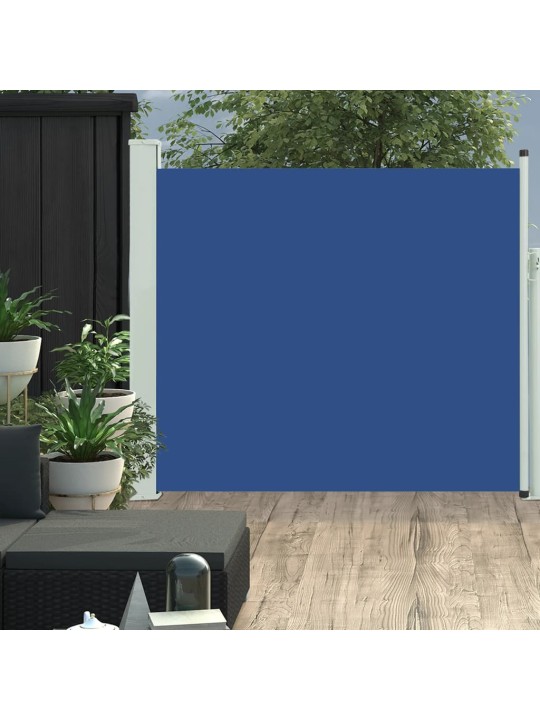 Zatahovací boční markýza / zástěna na terasu 100 x 300 cm modrá