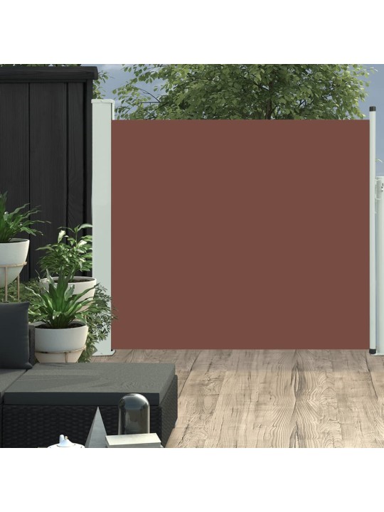 Zatahovací boční markýza / zástěna na terasu 100 x 300 cm hnědá