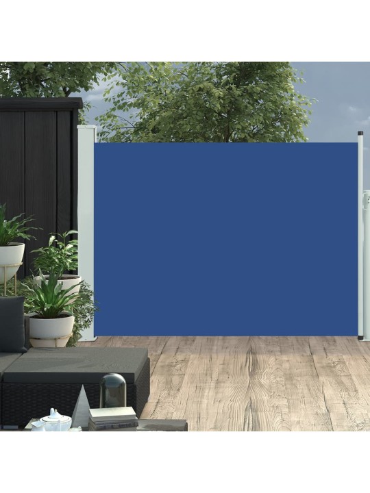 Zatahovací boční markýza/zástěna na terasu 100 x 500 cm modrá
