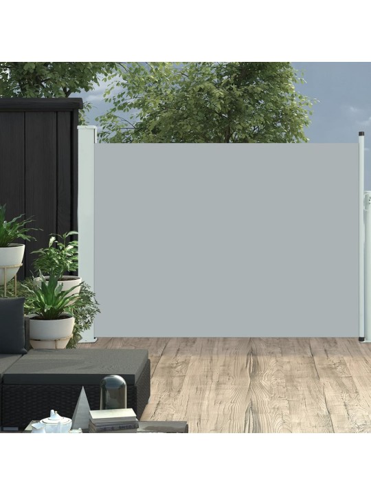 Zatahovací boční markýza/zástěna na terasu 100 x 500 cm šedá