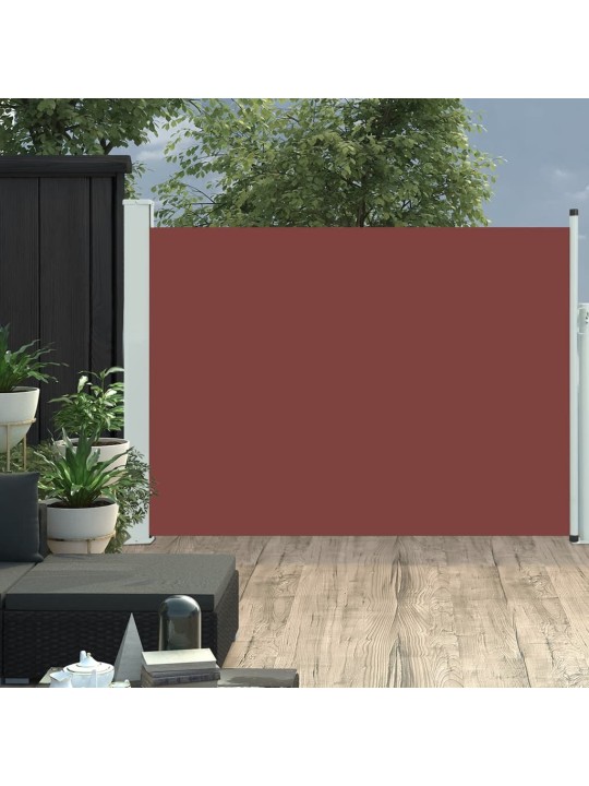 Zatahovací boční markýza/zástěna na terasu 100 x 500 cm hnědá