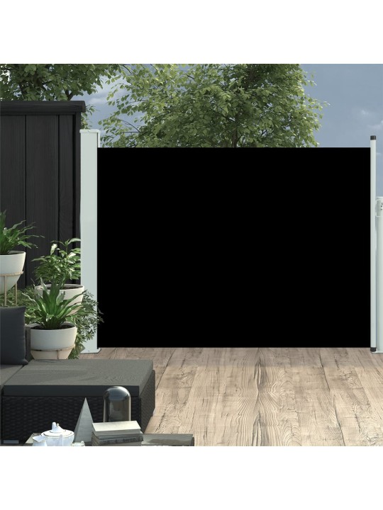 Zatahovací boční markýza/zástěna na terasu 120 x 500 cm černá
