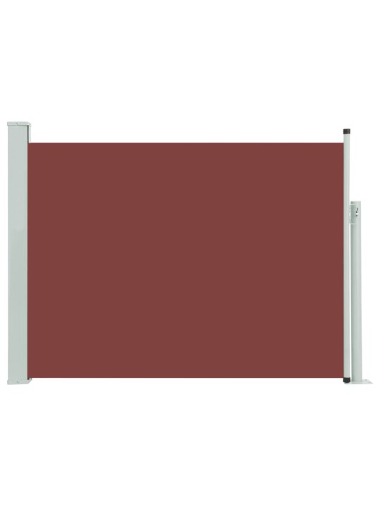 Zatahovací boční markýza/zástěna na terasu 120 x 500 cm hnědá