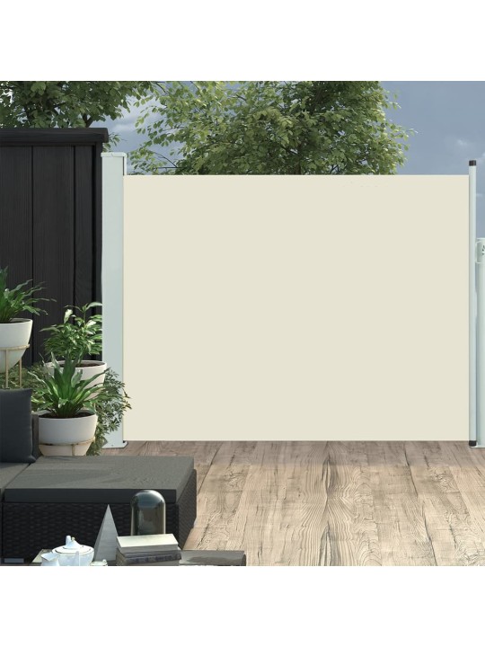 Zatahovací boční markýza/zástěna na terasu 140 x 500 cm krémová