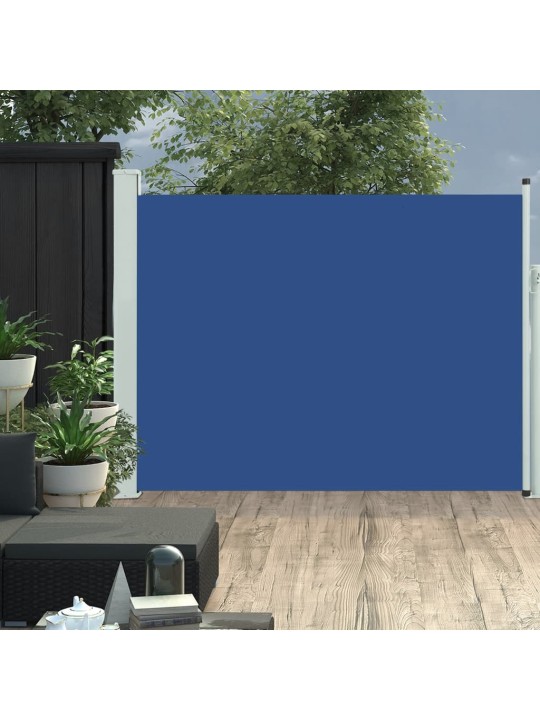 Zatahovací boční markýza/zástěna na terasu 140 x 500 cm modrá