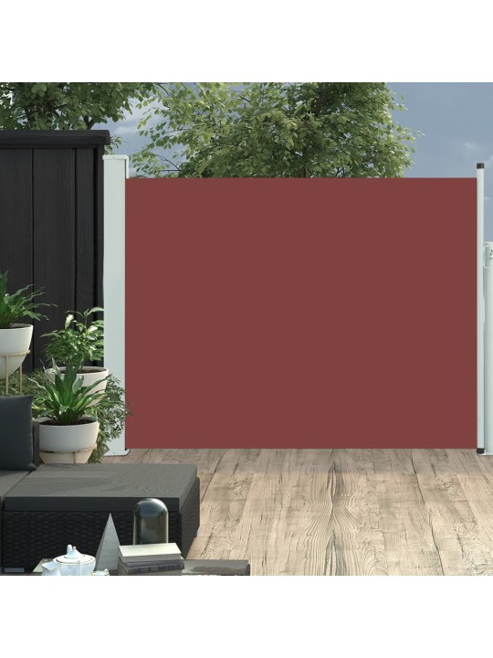 Zatahovací boční markýza/zástěna na terasu 140 x 500 cm hnědá